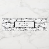 Musiknoten Elegantes Hochzeitwasser-Flaschenetiket Wasserflaschenetikett (Einzelnes Label)