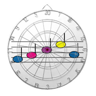 Musiknoten farbenfroh dartscheibe
