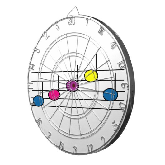 Musiknoten farbenfroh dartscheibe (Vorderseite rechts)