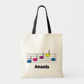 Musiknoten farbenfrohe Girl Personalize Tragetasche (Vorne)
