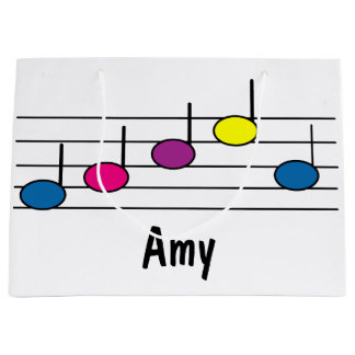 Musiknoten Farbenfrohe Hübsche Personalisierung Große Geschenktüte