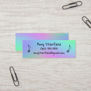 Musiknoten Farbenfrohe Mini Business Cards Mini Visitenkarte