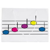 Musiknoten Farblich Hübsch Große Geschenktüte (Rückseite)