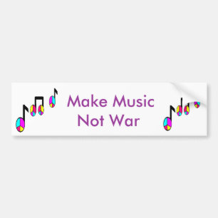 Musiknoten färbt, Farbe macht Krieg der Musik Autoaufkleber