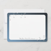 Musiknoten Flat Card Bar Mitzvah Danke Silver (Rückseite)