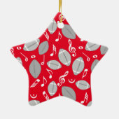Musiknoten Footballs Keramik Ornament (Hinten)