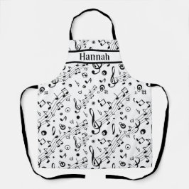 Musiknoten für personalisierte  Muster Schürze