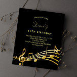 Musiknoten für Schwarzgold zum Geburtstag - Einlad Flyer<br><div class="desc">Eine trendige,  moderne 50. Geburtstagsausweis für Damen und Herren. Klassischer schwarzer Hintergrund und Musiknoten,  goldfarbene Buchstaben. Personalisieren Sie Ihre Party-Informationen und fügen Sie sie hinzu. Zurück: Schwarze Imitate Gold Musiknoten.</div>