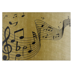 Musiknoten gebürstetes Gold Schneidebrett