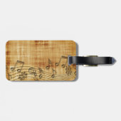 Musiknoten-Gepäck-Umbau mit ledernem Bügel Gepäckanhänger (Rückseite horizontal)