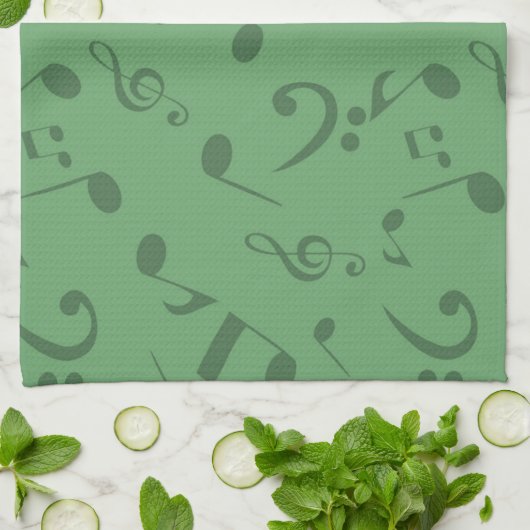 Musiknoten Geschirrtuch (Gefaltet)