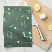 Musiknoten Geschirrtuch (Viertel Falte)