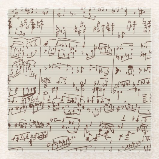Musiknoten Glasuntersetzer (Vorderseite)