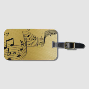 Musiknoten Gold gebürstet Gepäckanhänger