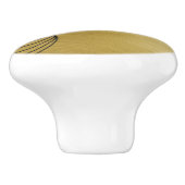 Musiknoten Gold gebürstet Keramikknauf (Seitenansicht)