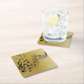 Musiknoten Gold gebürstet Rechteckiger Pappuntersetzer (Vor Ort)