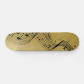 Musiknoten Gold gebürstet Skateboard (Horizontal)