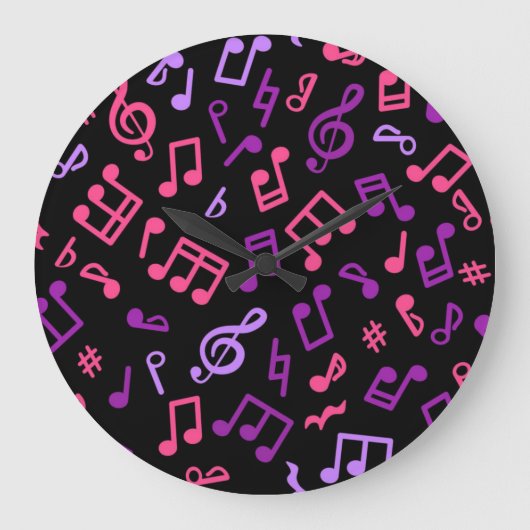 Musiknoten Große Wanduhr (Vorderseite)