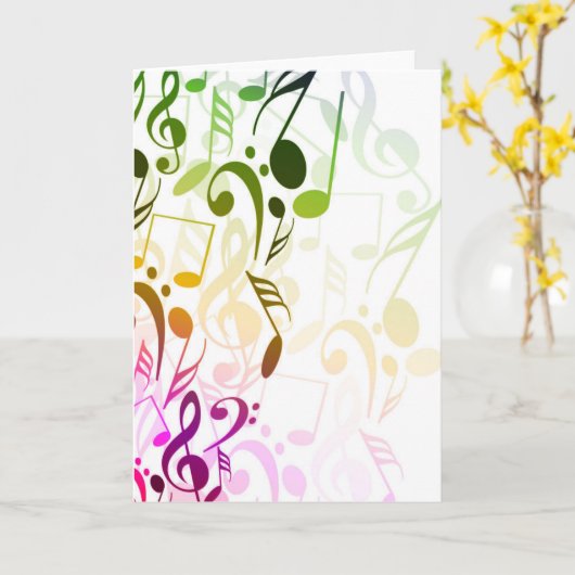 Musiknoten Grußkarte Karte (Gelbe Blume)