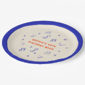 Musiknoten HandGezeichnet Illustrationen 40. Gebur Pappteller (Schrägansicht)