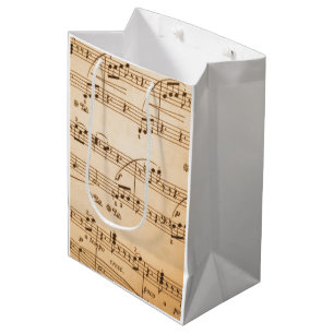Musiknoten Hintergrund Mittlere Geschenktüte