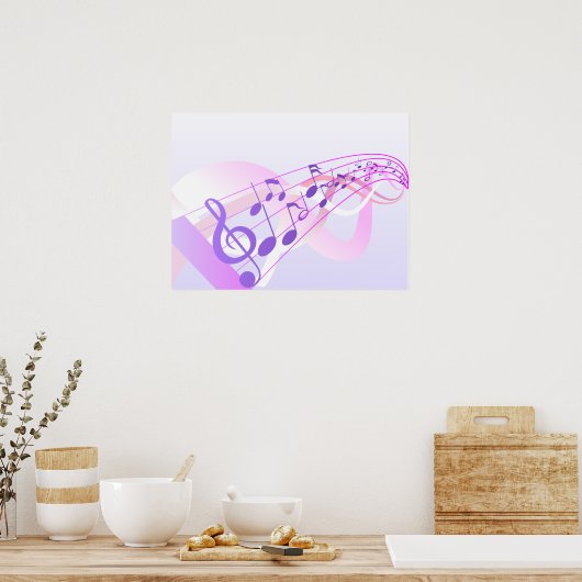 Musiknoten Hintergrund Poster (Küche)