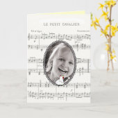 Musiknoten Hühner-individualisieren Foto Geburtsta Karte (Gelbe Blume)