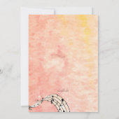 Musiknoten im Korallenhintergrund Einladung (Rückseite)