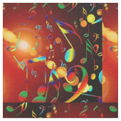 Musiknoten im Neon färbt Gewebe Stoff (Nahaufnahme)