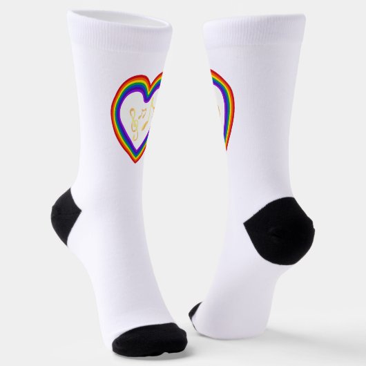 Musiknoten im Regenbogen, Crew Socken (Gewinkelt)