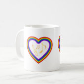 Musiknoten im Regenbogen Kaffeetasse (Vorderseite Links)