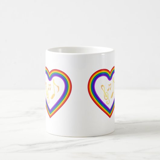 Musiknoten im Regenbogen Kaffeetasse (Mittel)