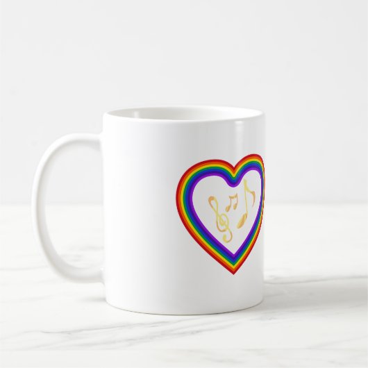 Musiknoten im Regenbogen Kaffeetasse (Links)