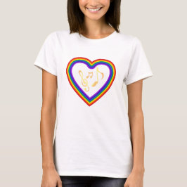 Musiknoten im Regenbogen, T - Shirt