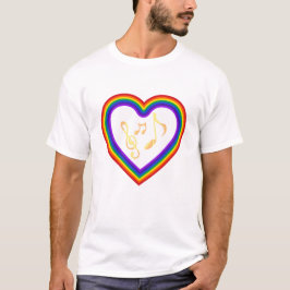 Musiknoten im Regenbogen, T - Shirt
