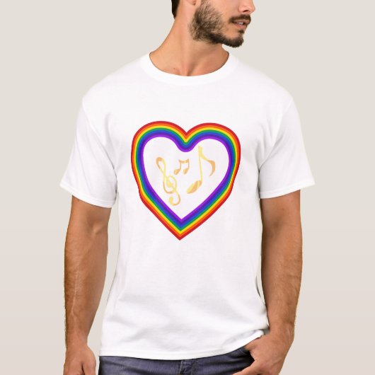 Musiknoten im Regenbogen, T - Shirt (Vorderseite)