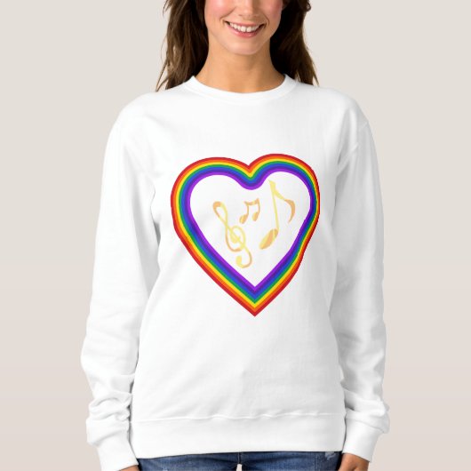 Musiknoten im Regenbogen, T - Shirt (Vorderseite)