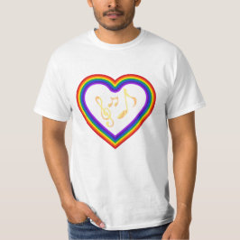 Musiknoten im Regenbogen, T - Shirt