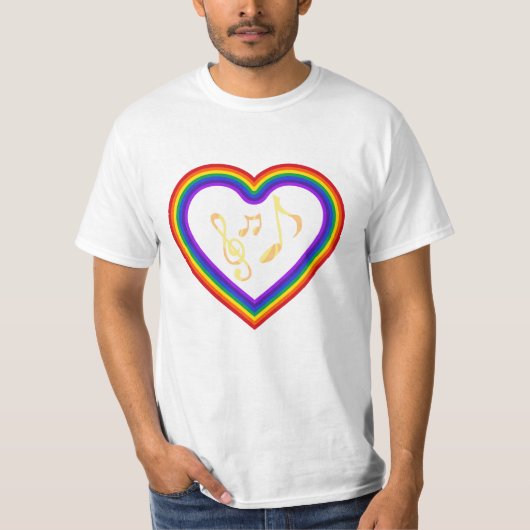 Musiknoten im Regenbogen, T - Shirt (Vorderseite)