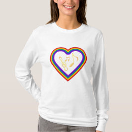 Musiknoten im Regenbogen, T - Shirt