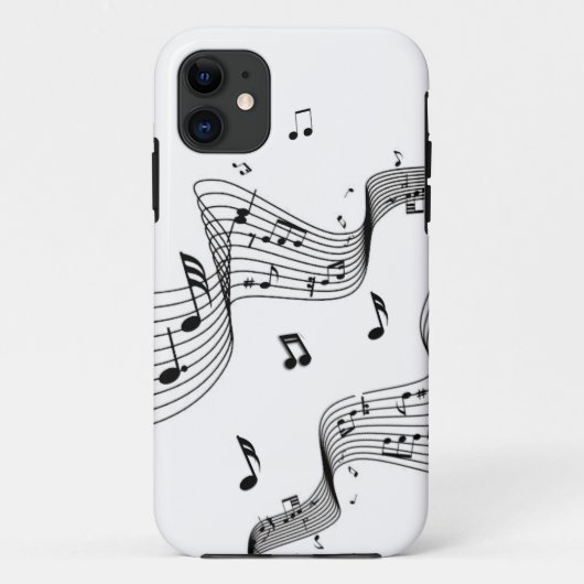 Musiknoten in Weiß Case-Mate iPhone Hülle (Rückseite)