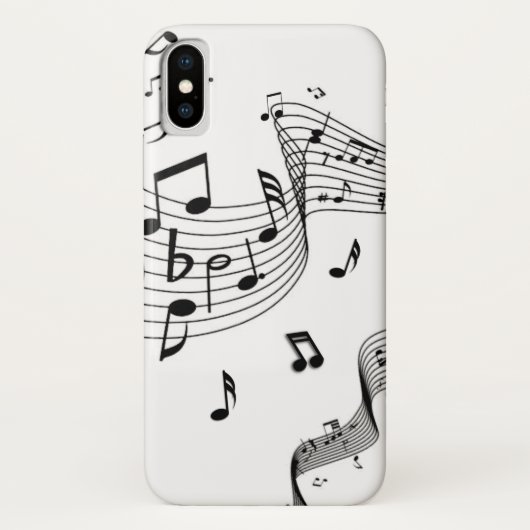 Musiknoten in Weiß Case-Mate iPhone Hülle (Rückseite)