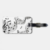Musiknoten in Weiß Gepäckanhänger (Rückseite horizontal)