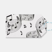 Musiknoten in Weiß Geschenkanhänger (Vorderseite (Horizontal))