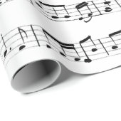 Musiknoten in Weiß Geschenkpapier (Rolleneckpunkt)