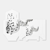 Musiknoten in Weiß Geschenkschachtel (Ungefaltet)