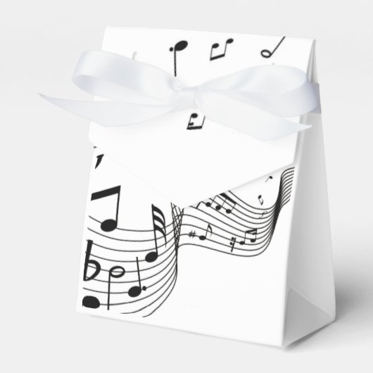 Musiknoten in Weiß Geschenkschachtel (Vorderseite)