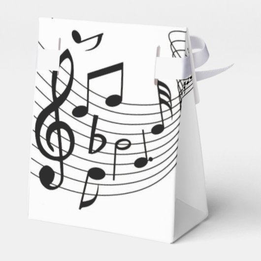 Musiknoten in Weiß Geschenkschachtel (Rückseite)