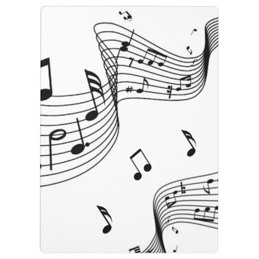 Musiknoten in Weiß Klemmbrett (Rückseite)