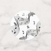 Musiknoten in Weiß Konfetti (Klein Vorderseite)